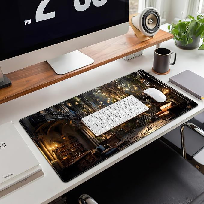 Vintage Aesthetic Desk Mat Adventure Extended Mouse Pad Large Gaming Mousepad XXL Dark Academia Desk Pad Laptop Computer Mouse Keyboard Mat 31.5 x 15.7 in for Office Desk Decor - Image 3