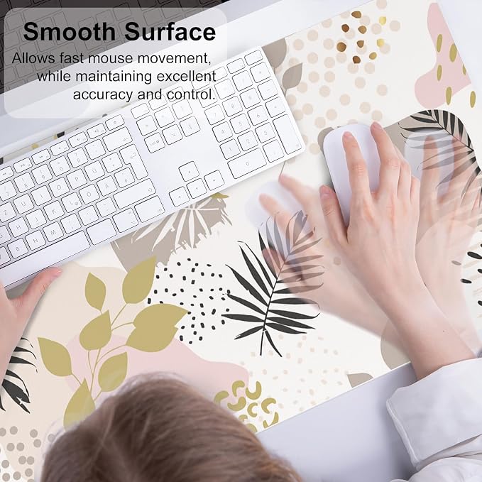 QiyI PU Leather Large Mouse Pad, Office Decor, 31.5" x 15.7", Tropical | Desk Décor Accessories, Extended Size, Waterproof & Easy to Clean, Smooth Surface, Non Slip Desk Organization - Image 4