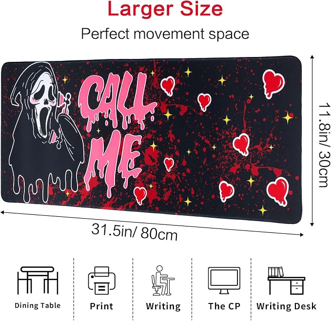 Large Gaming Mouse Pad 31.5 x 11.8in Desk Mat for Office Mousepad Anti-Skid Rubber Base Soft Comfortable and Durable Desk Pad (Black) - Image 2