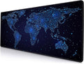 Large Gaming Mouse Pad with Stitched Edges, Desk Pad Extended Keyboard Mat, Non-Slip Rubber Base Mousepads for Laptop, Office, Home, 31.5X11.8 inch Galaxy World Map by SANWUMIAN