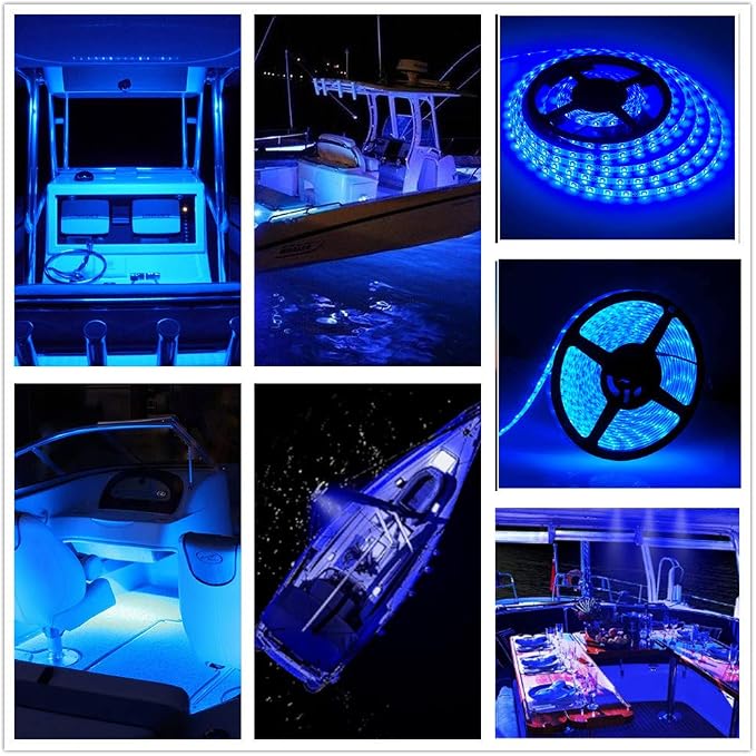 Boat Strip Lights Waterproof 16.4FT, 12v Blue Marine Pontoon Boat Lights - Image 5