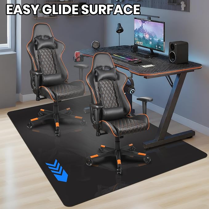 Black Office Chair Mat for Hardwood Floor, 30 x 48 in Desk Floor Protector | Heavy Duty Plastic Floor Mat, Smooth Rolling, Easy to Clean, Protects Wood & Tile Floors, Ideal for Computer & Gaming Chairs - Image 7