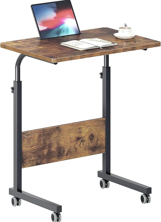 DlandHome 23.6 Inches Rolling Desk with Wheels Adjustable Height by DlandHome