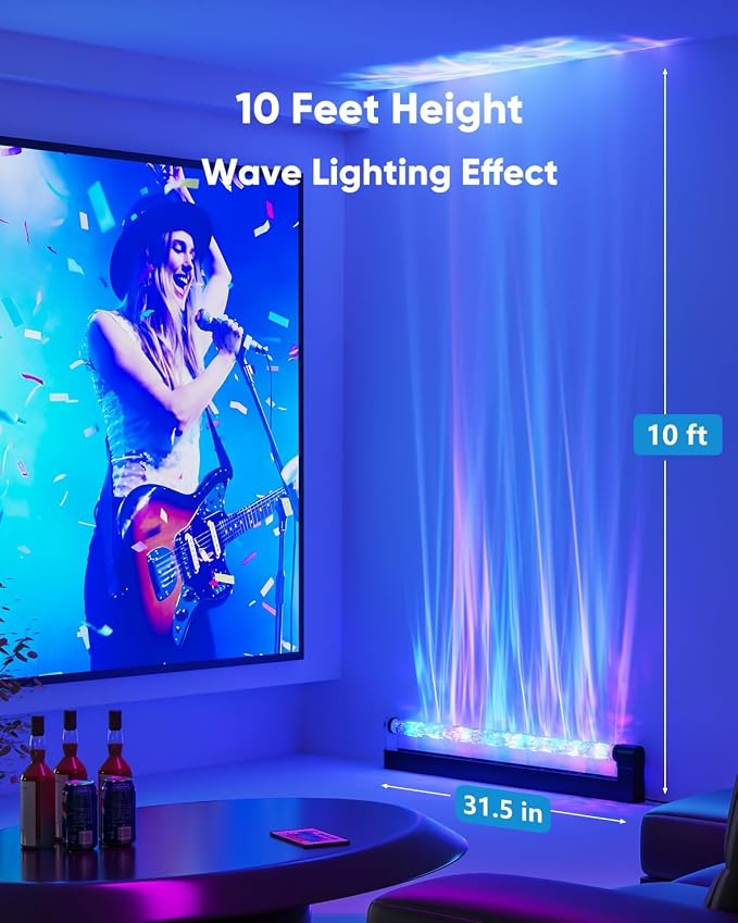 RGB LED Light Bar for Bedroom, Ambient Lighting for Wall, Mood Lighting for Living Room, Gaming Room Decor, Ocean Wave Lamp, Remote Control - Image 5