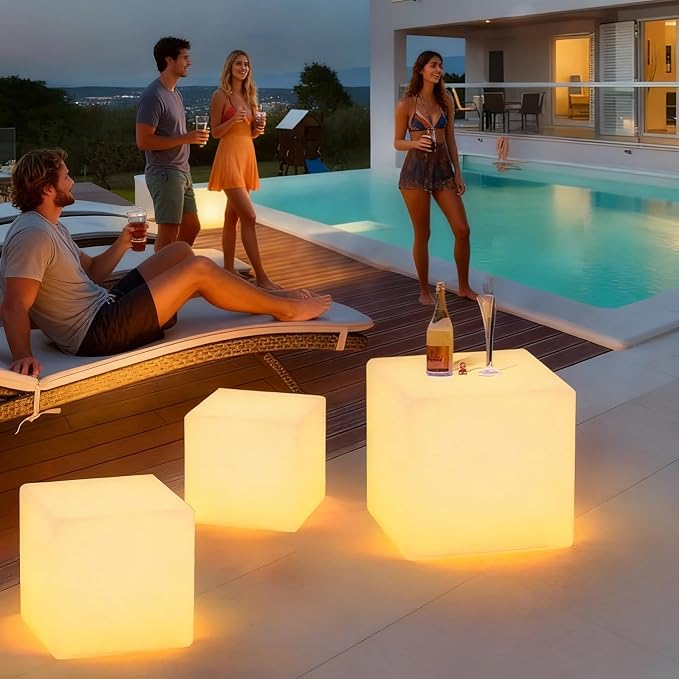 LOFTEK 20-inch LED Cube Table, Rechargeable Glowing Chair Seat w/Remote - Image 7