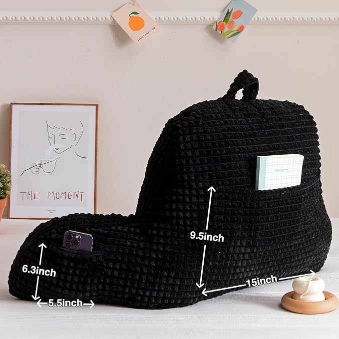 A Nice Night 18.5" Bed Wedge Pillows with Arms for Sitting in Bed，Black - Image 4