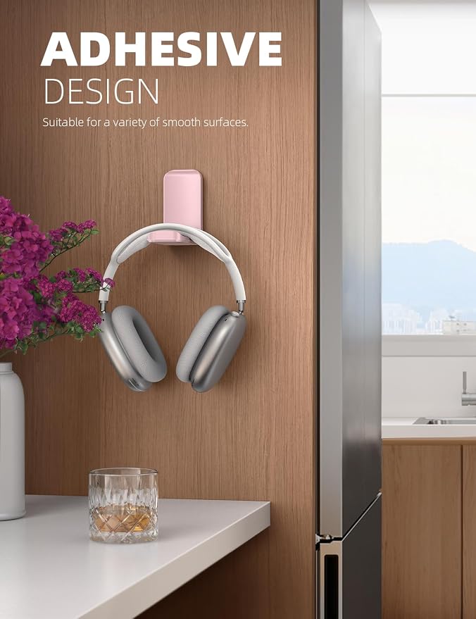 Lamicall Headphone Stand, Sticky Headset Hanger, Adhesive Headphone Holder - Image 3