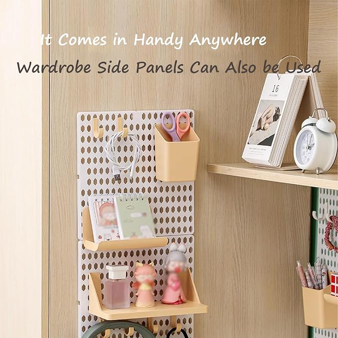 Wall Desk Organizer, Pegboard Stand, Gaming Desk Organizer, Wall Organizer Peg Board, Pegboard Combination Kit for Wall Organizer, Ornaments Display, Kitchen Organization(Multi-Colored) - Image 3