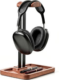 LOXP Wooden Headphone Holder, Solid Stand with Non-Slip and Storage Base | Anti-Rust Gravity Arm, Hardwood Earphone Hanger for Desk, Universal Fit for Gaming Headsets, Studio Headphones by LOXP