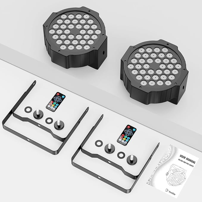 36LEDs RGB Stage Lights 2Pack: 36W LED Par - Sound Activated Remote & DMX Control - Corded Electric Uplights for Events Wedding Party Club Band Music Dance DJ Live Show Church Lighting - Image 6