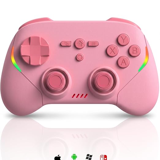 Megadream Phone Controller for PC/Switch 2|Swith/Android/iPad/Tablet/iPhone Controller - RGB light - Hall Effect Trigger/Joystick - Call of Duty, Roblox, Genshin Impact, Direct Play, Pink by Megadream-AlwaysFocusonGamingAccessories