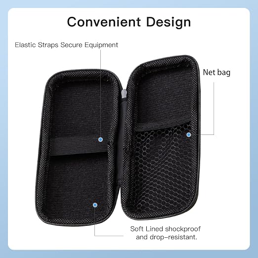 YAJOJO Carrying Case for Retroid Pocket 6 Handheld Game Console with Lanyard & Carabiner,Hard Shell Cover with Pocket for Retroid Pocket 6 & Accessories ,Shockproof(Black) - Image 3