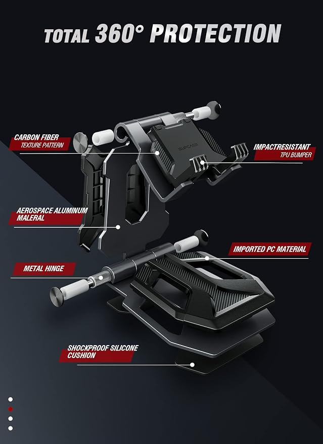 SUPCASE Adjustable Foldable Tablet Stand, Portable Desktop Holder, Black - Image 3