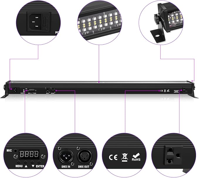LED Wall Washer Light,336 LEDs 70W RGB DJ Light Bar Stage Lighting Support DMX & Sound Activated Control Dj Party Lights for Indoor Outdoor Disco Church Birthday Wedding Party - Image 8