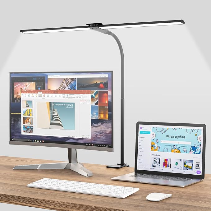 Hensam Desk Lamps for Home Office, Adjustable LED Desk Light with Clamp by Hensam