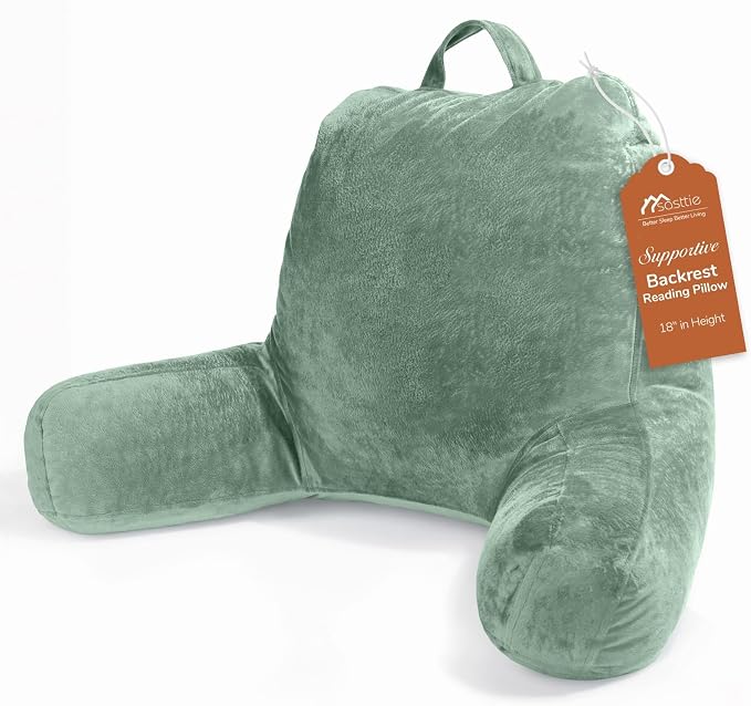 Sasttie Reading Pillow for Bed, Back Pillow for Sitting Up, Sage by SASTTIE