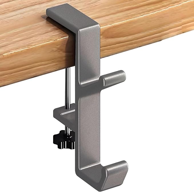 Headphone Stand - Aluminum Alloy Headphone Holder, Under Headset Stand for Desk Fit for PC Gaming Headset Hanger Hook Suitable for Office, Computer, Student Class Desk, Handmade Creator Table (Sliver) by JAKO