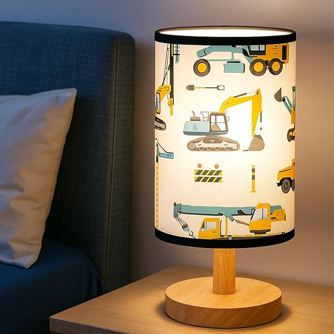 Glooglitter Construction Truck Table Lamp Gifts 3 Colors Dimmable Lights Construction Room Bedroom Decor 9.72 x 5.12 Inch Excavator Night Light Bedside Lamps Decoration for Bedroom Desk Birthday Gifts by Glooglitter