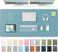 YSAGi Leather Desk Protector, Office Mat, Large Mouse Mat, Non-Slip PU Leather Blotter, Laptop Desk Mat, Waterproof Writing Pad for Office and Home(Aquamarine, 55" x 24") by YSAGi
