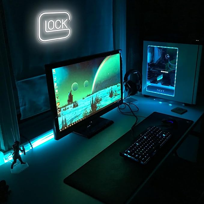 Lock Neon Signs for Wall Decor,Dimmable Game Neon Light for Gamer,Usb Powered Gaming Lights for Man Cave Bedroom Game Room Bar Birthday Gifts(9.8 * 11.8in) - Image 3
