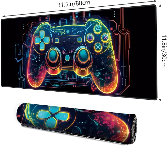 Galdas Gaming Mouse Pad XXL XL Large Long Extended Big Mousepad Non-Slip Rubber Keyboard Mouse Pad with Stitched Edges for Laptop Home Office (31.5x11.8x0.08 Inch) … (Handle) - Image 2
