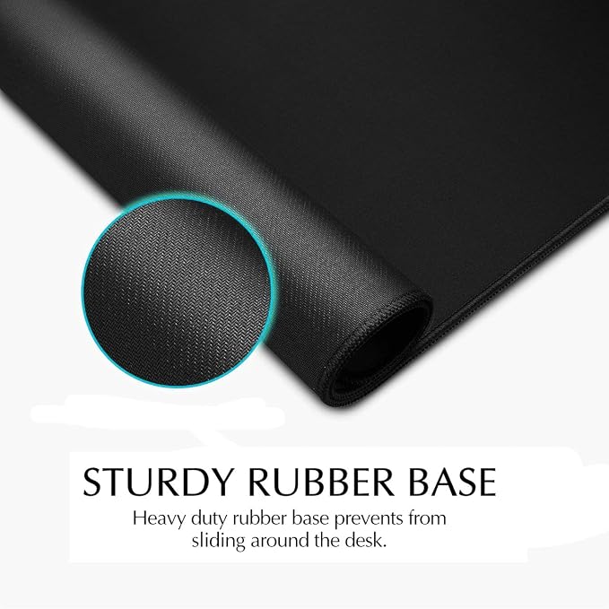 JIALONG Large Gaming Mouse Pad, XXL Desk Mousepad with Stitched Edges, Non-Slip Base Keyboard Pad for Gamer, Office & Home Classic Black - Image 4