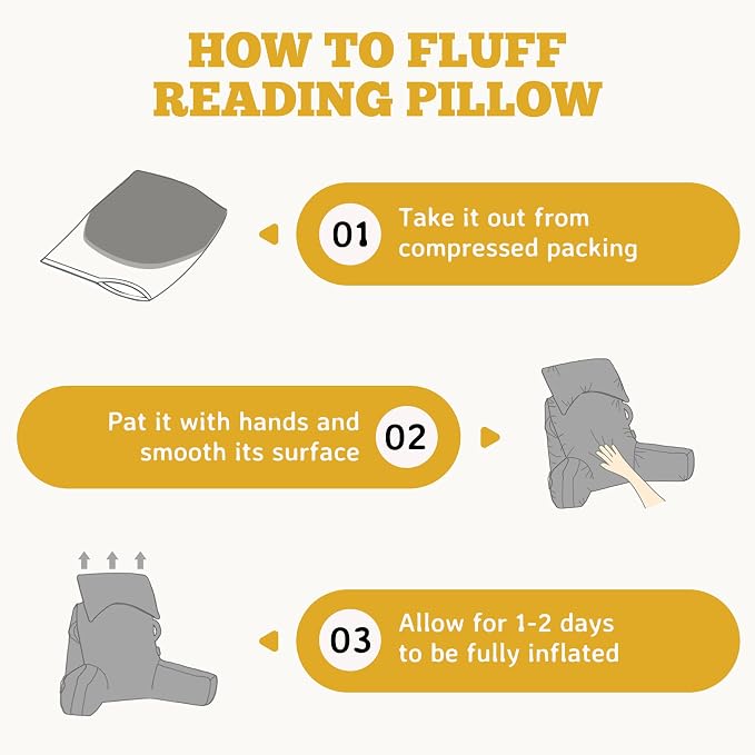 Reading Pillow for Bed,Back Pillow for Bed Sitting Up,Lumbar Support Pillow - Image 8