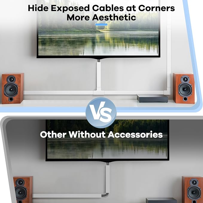 One-Cord Hider Kit, 126in (8 x L15.7in) Cable Covers for Wires on Wall, Mini Wire Hider for Wall Mounted TV, Beige Cable Raceway, Paintable Cord Cover Cable Management for Home Office, W0.6in x H0.4in - Image 6