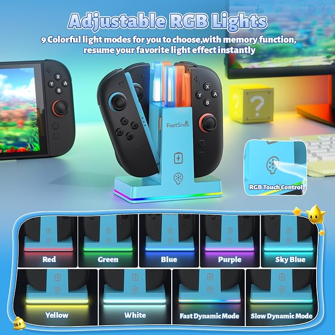 FASTSNAIL Switch 2 Controller Charger Dock for Nintendo Switch 2 for JoyCon - Image 2