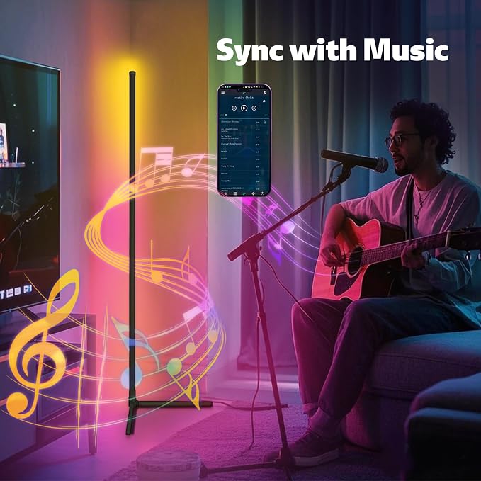 Tyute LED Corner Floor Lamp, 68+ Scenes, 16 Million Colors Corner Light with App & Remote Control, Smart RGB Ambient Lighting with Music Sync, Mood Lighting for Bedroom, Living Room, Gaming Room - Image 6