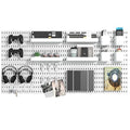 Pegboard Combination Kit, 8 Peg Boards and 30 Accessories Modular Hanging Black Pegboard for Walls, Office Wall Organizer, Keys Holder on Wall, Nursery Storage, 44"x22" Black by VEOFEMLEA
