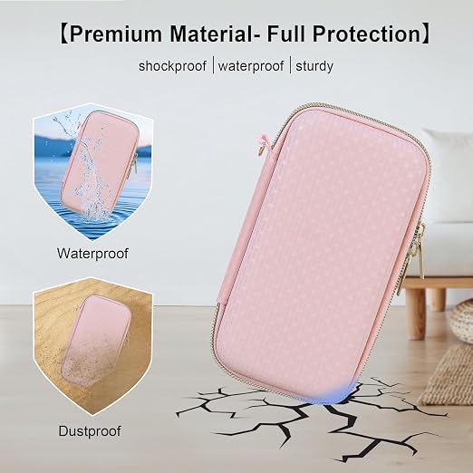 Elonbo Carrying Case for TaddToy/WELLST·G/Beijue/FAMILY POCKET/CCTU/X- JOYKIDS/GREENCREEK/Beico/KAVOYI/GuaiyeyeAP/TEBIYOU Handheld Game Console, Portable Electronic Gaming Player Bag, Pink - Image 5