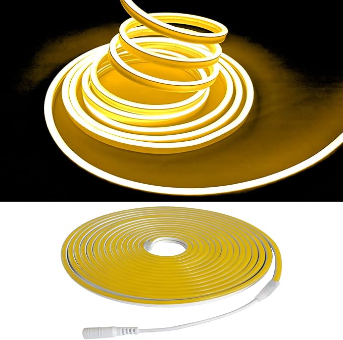 Yellow Neon LED Strip Lights, 16.4ft 12V Waterproof Flexible Light for Indoor/Outdoor Decoration (Includes Power Adapter) - Image 2