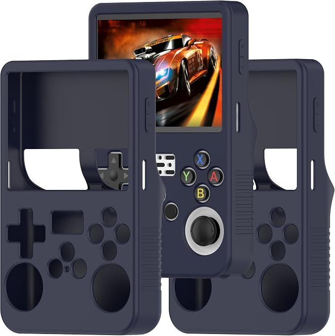 3 Pcs for R36S Handheld Gaming Console Open-Source Arcade Silicone Protective Case – Durable, Anti-Slip, Shockproof Sleeve for R36S Portable Game Console (3 Blue) by NovemFoal