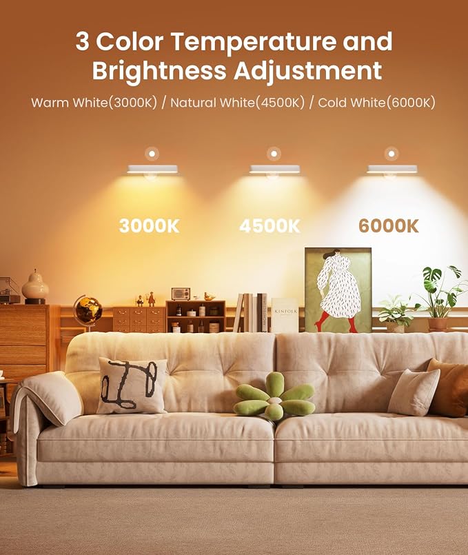 Rechargeable Battery Operated Wall Sconces 7500mAh, Wall Lights for Bedroom - Image 6