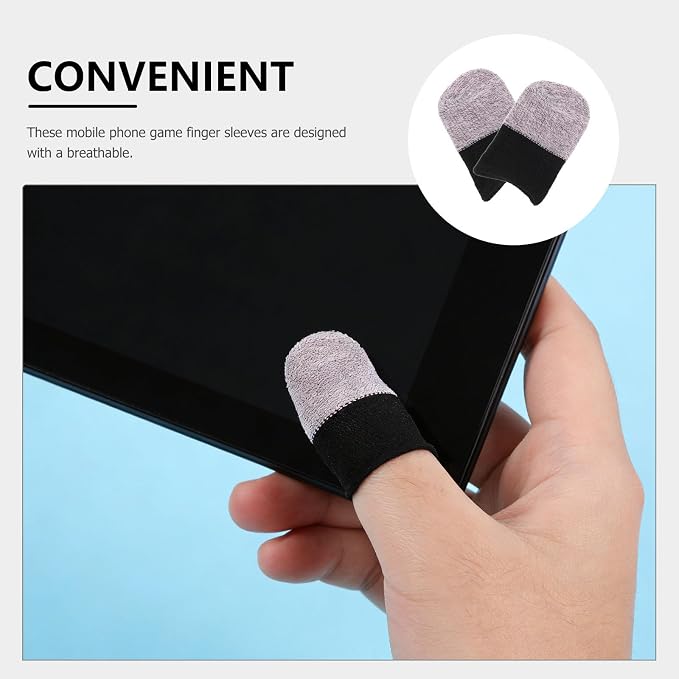 Alipis 100pcs Gaming Finger Sleeves for Touchscreens with Advanced Sweat Absorber and Lightweight Polyester Material, Anti-Slip Design for Intensive Sessions, Comfortable Black and Pink - Image 8