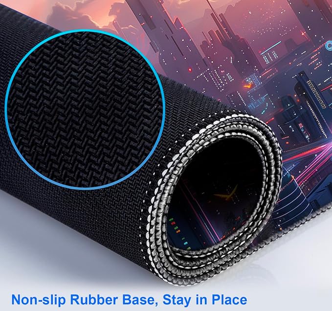Digital Night Scene Office Art Desk Mat, Female Learning Computer Mouse Mat | Large Extended Mouse Pad; Full Desk Coverage; Waterproof Coating; Stable Anti-Slide Base For Gaming, Office, Study Daily Use - Image 7