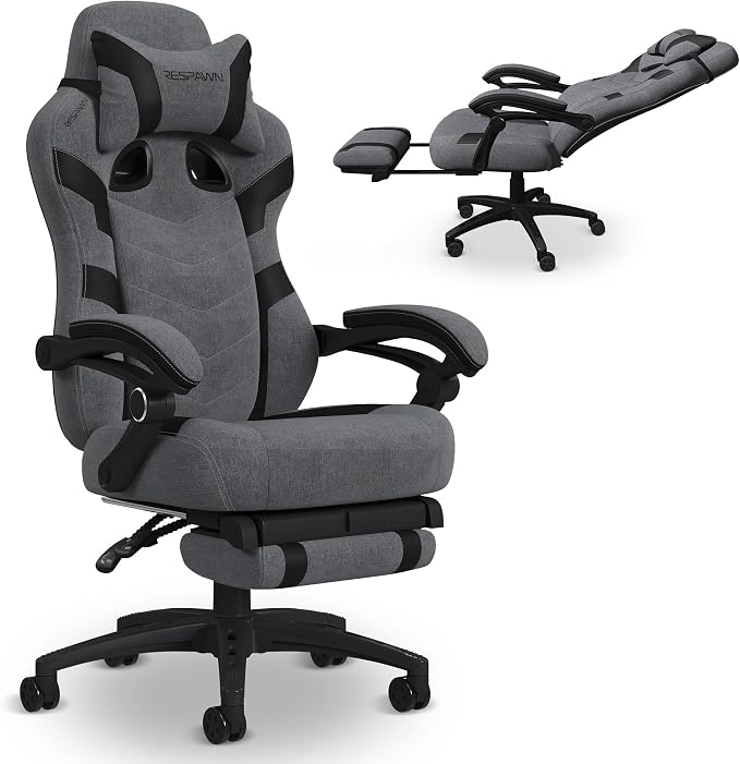 Respawn 110 Pro Ergonomic Gaming Chair with Footrest and Recline | Ergonomic office chair comfort with footrest, lumbar support & 155° recline for work, gaming and relaxing. by BrandRESPAWN