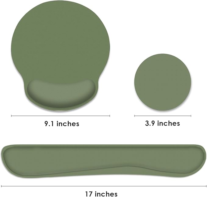 Britimes Ergonomic Mouse Pad Set with Wrist Rest, Green - Image 2