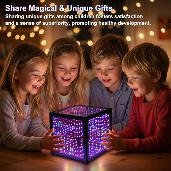 Infinity Hyper Cube LED Table Lamp - Infinity Mirror Light with 100+ Patterns, Music Sync, App Control, Night Light for Gaming, Party, Living Room, Bedroom Light Display and More (5 Inches) - Image 7