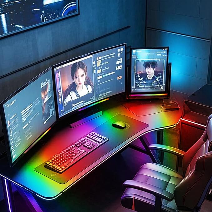 Generic RGB LED Monitor Light Bar, USB Powered, RGB Mode Change Controller, Gaming Atmosphere Light, Under The Table, Computer Accessories, Room, Hand Display - Image 4