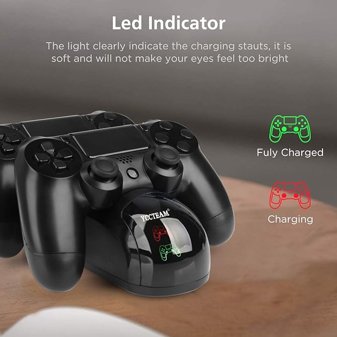 PS4 Controller Charger, Upgraded Fast-Charging Port Docking Station Stand for PS4 / P4 Slim/PS 4 Pro Controller, Black - Image 6