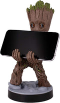 Exquisite Gaming: Guardians of The Galaxy: Toddler Groot - Original Mobile Phone & Gaming Controller Holder, Device Stand, Cable Guys, Marvel Licensed Figure, Black by ExquisiteGaming