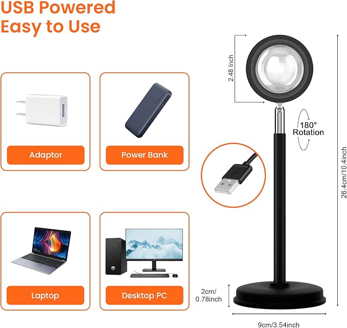 Tsrarey Sunset Lamp Projector,Multiple Colors LED Lights for Room Decor - Image 5