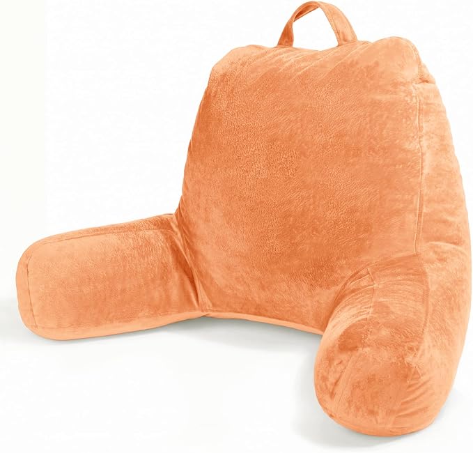 Sasttie Reading Pillow for Bed, Back Pillow for Sitting Up, Orange by SASTTIE