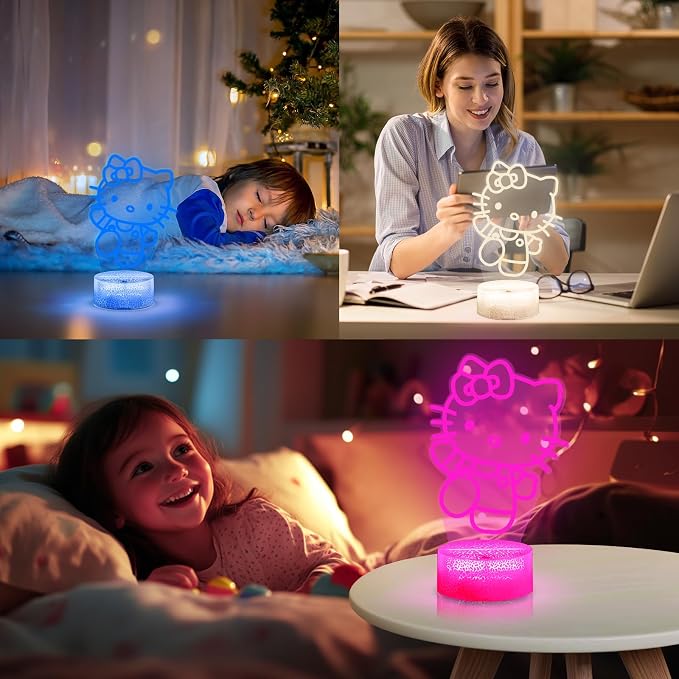 LOUHH Cat Night Light, 3D LED 16 Color Intelligent Remote Control Lamp for Children's Gifts Children's Room Decoration Holiday Gifts - Image 7