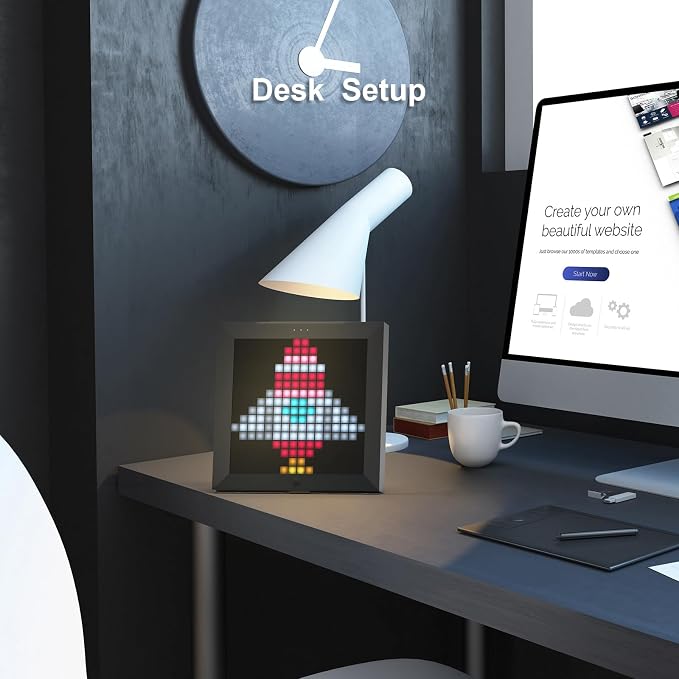 Divoom Pixoo - Pixel Art Digital Picture Frame with 16x16 LED Display APP Control - Cool Animation Frame Wall/Desk Mount for Gaming Room & Bedside Table -Black - Image 7