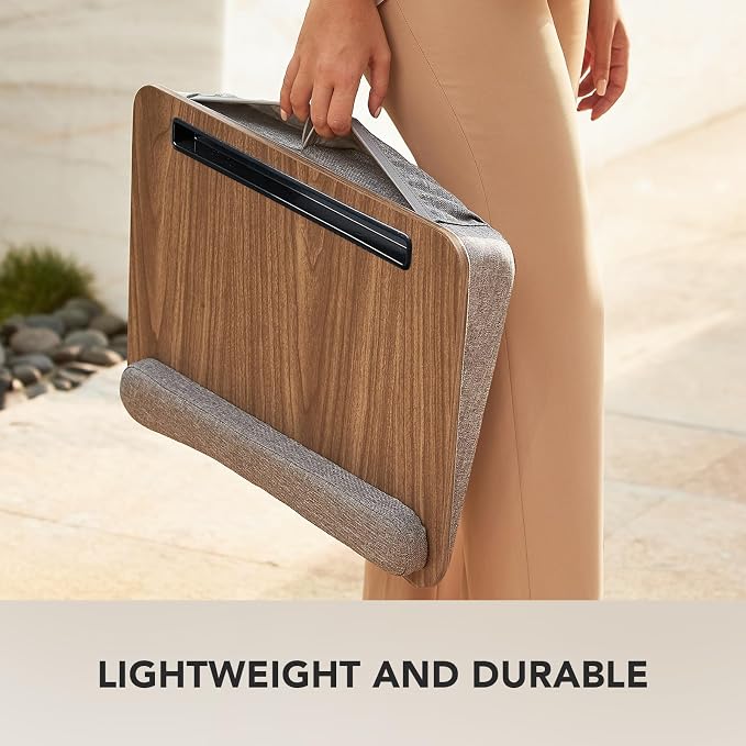 HUANUO Laptop Lap Desk with Cushion, Fit up to 15.6" Laptops, Woodgrain - Image 7