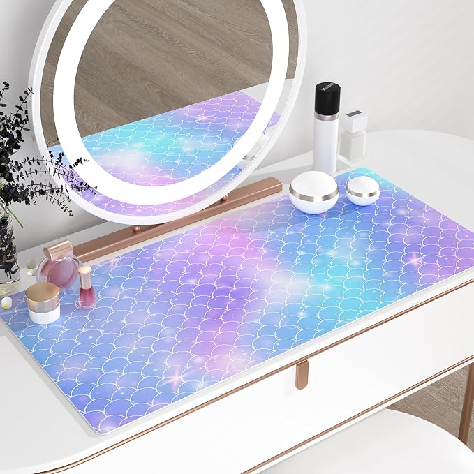 QiyI PU Leather Large Mouse Pad, 31.5" x 15.7", Gradient Fish Scales | Desk Décor Accessories, Extended Size, Waterproof & Easy to Clean, Smooth Surface, Non Slip Desk Organization - Image 6