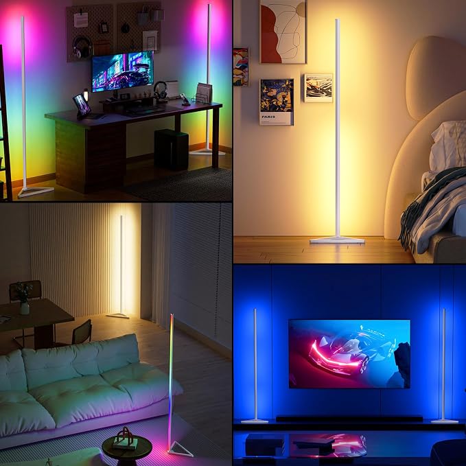 MIHEAL Corner Floor Lamp - Smart RGB LED Corner Lamp with App and Remote Control, 16 Million Colors & 68+ Scene, Music Sync, Timer Setting -for Living Rooms, Bedrooms, and Gaming Rooms - Image 7